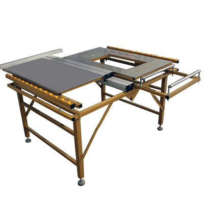 Máquina de corte de madeira de estilo horizontal com 90 kg de peso e mesa deslizante