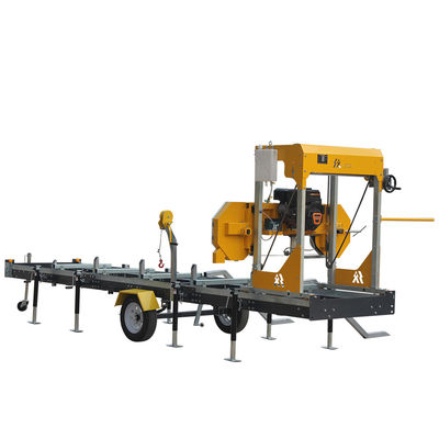 Máquina de serragem de madeira com reboque portátil horizontal