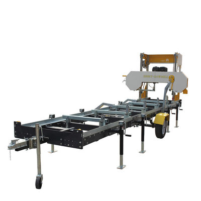 Máquina de serragem de madeira com reboque portátil horizontal