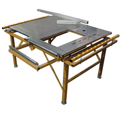 Máquina de corte de madeira de estilo horizontal com 90 kg de peso e mesa deslizante